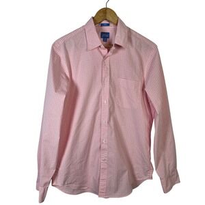 J. Crew Mens Slim Fit Pink Gingham Stretch Button Down Shirt Size M